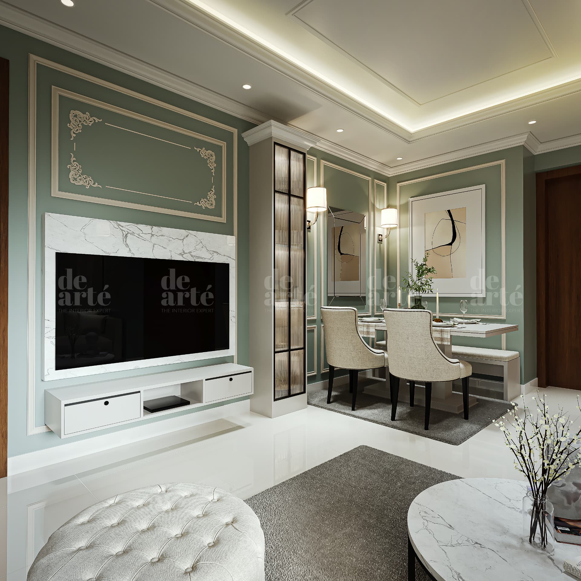 Nanda project in Trivandrum — open living and dining interior