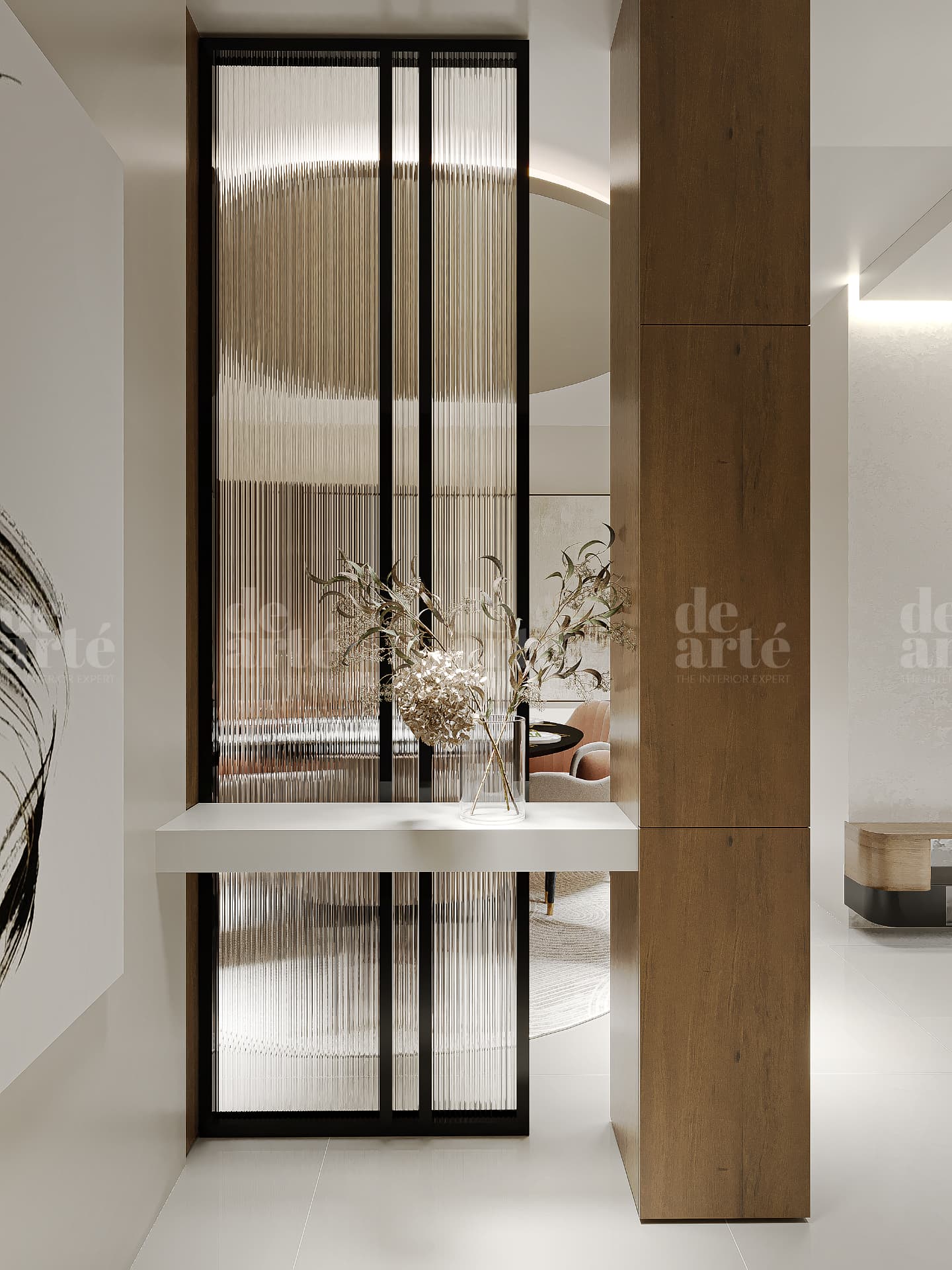 Mr. Hareesh project in Trivandrum — entrance partition and console