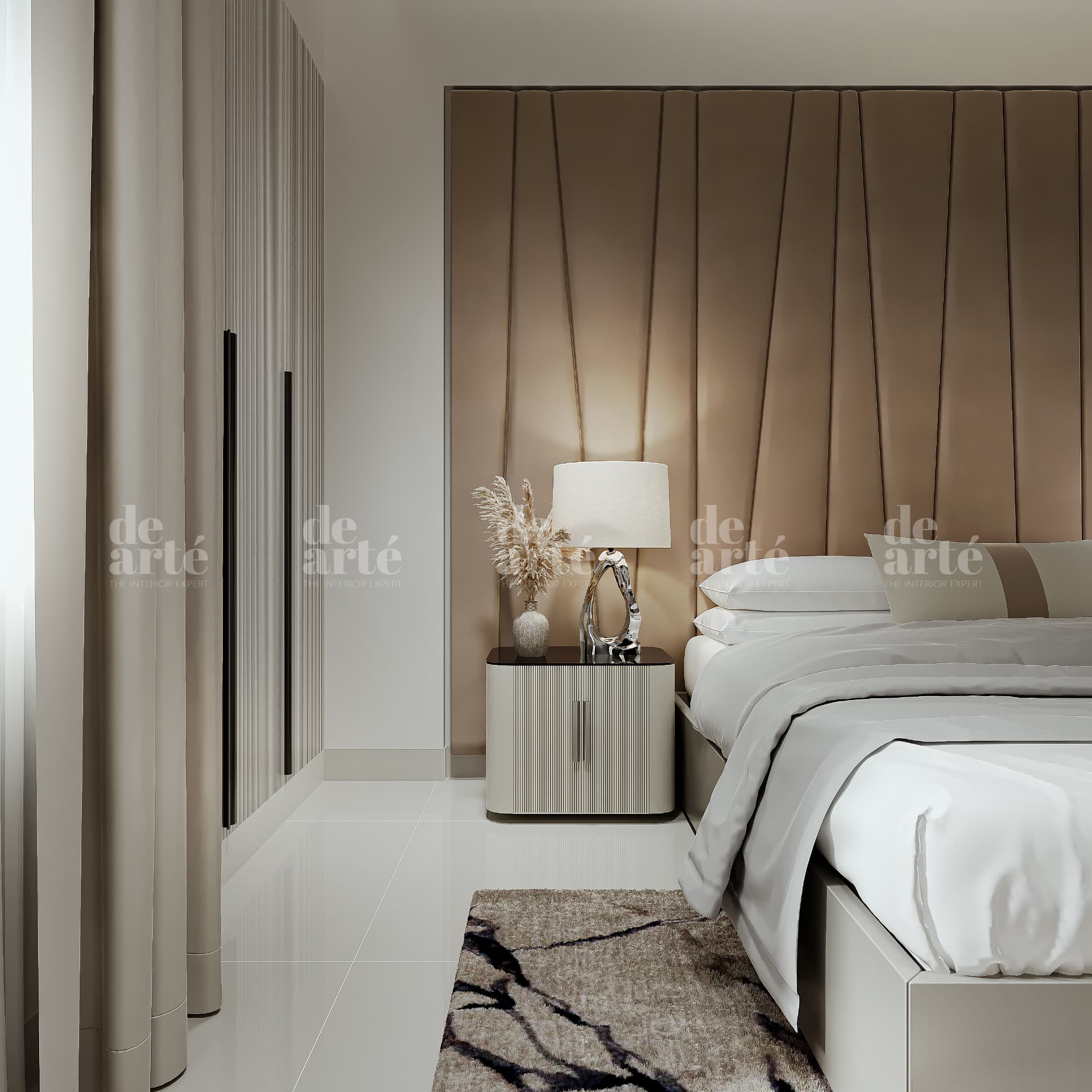 Ani Wilson project — bedroom with upholstered headboard