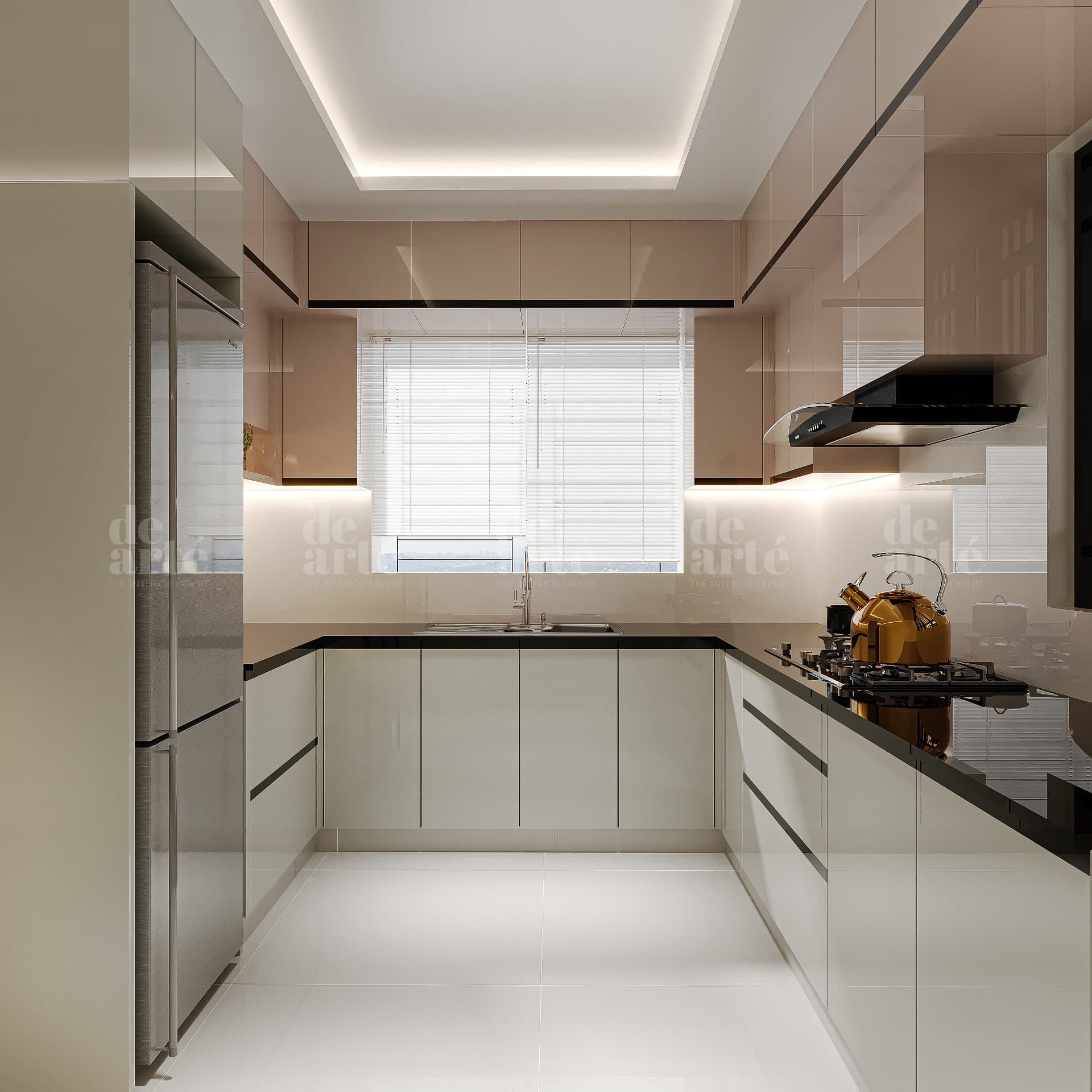 Mr. Hareesh project in Trivandrum — bright modular kitchen with white cabinetry