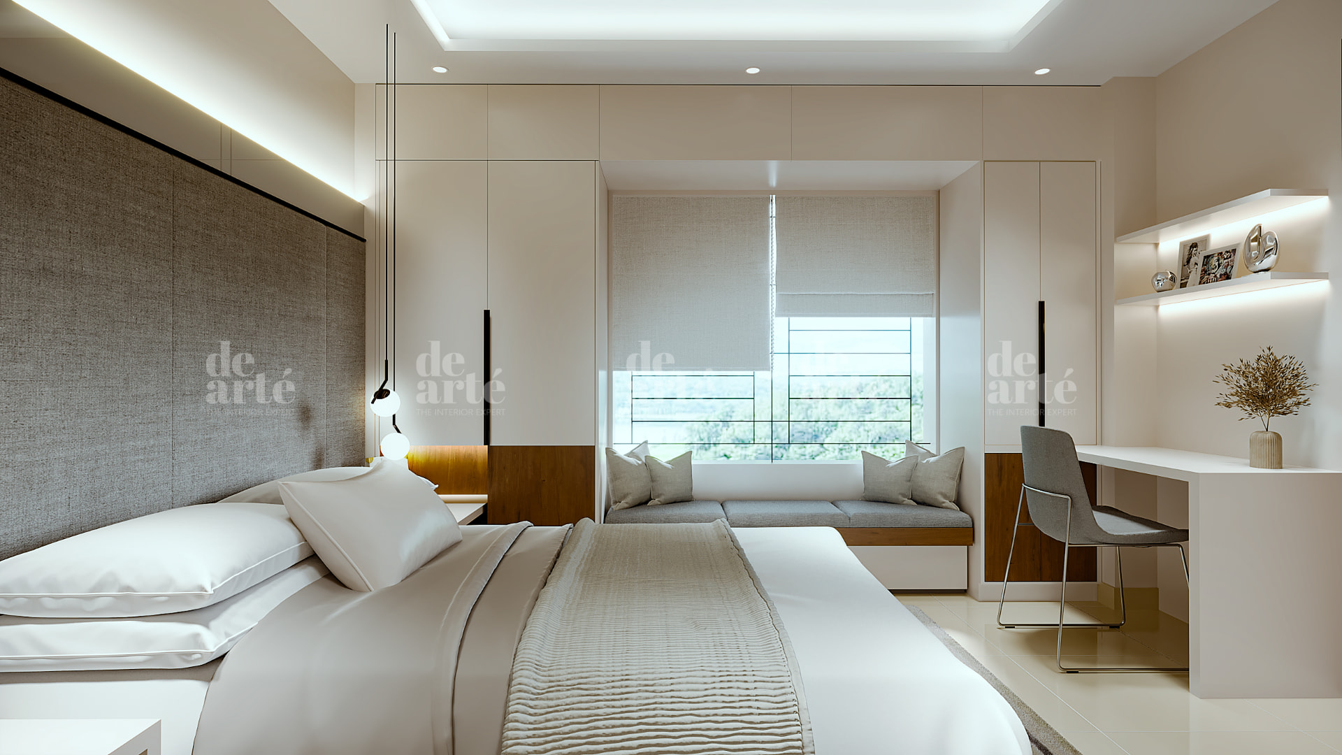 Mr. Aju Wilson project — bedroom with window seating