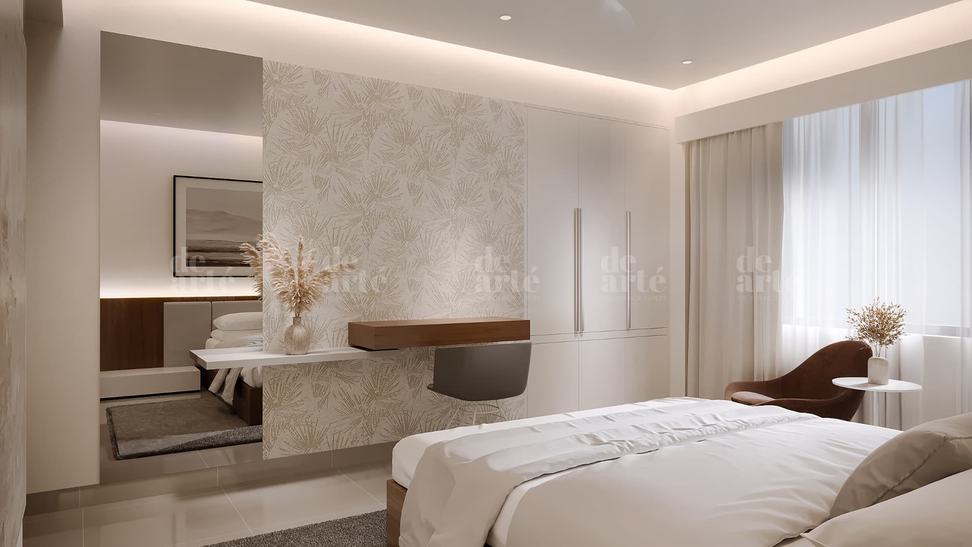 Nikitha project in Trivandrum — bedroom with feature wall