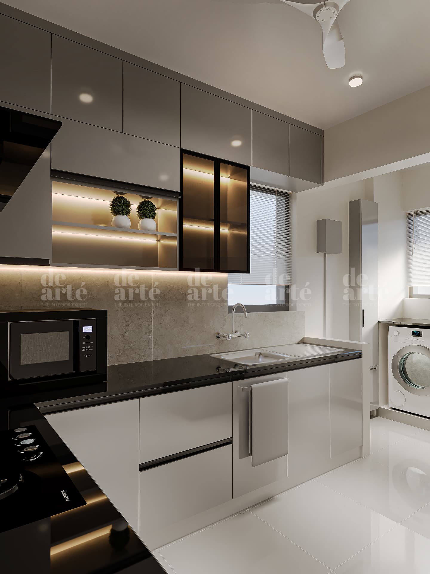 Nikitha project in Trivandrum — modular kitchen cabinets and counter detail
