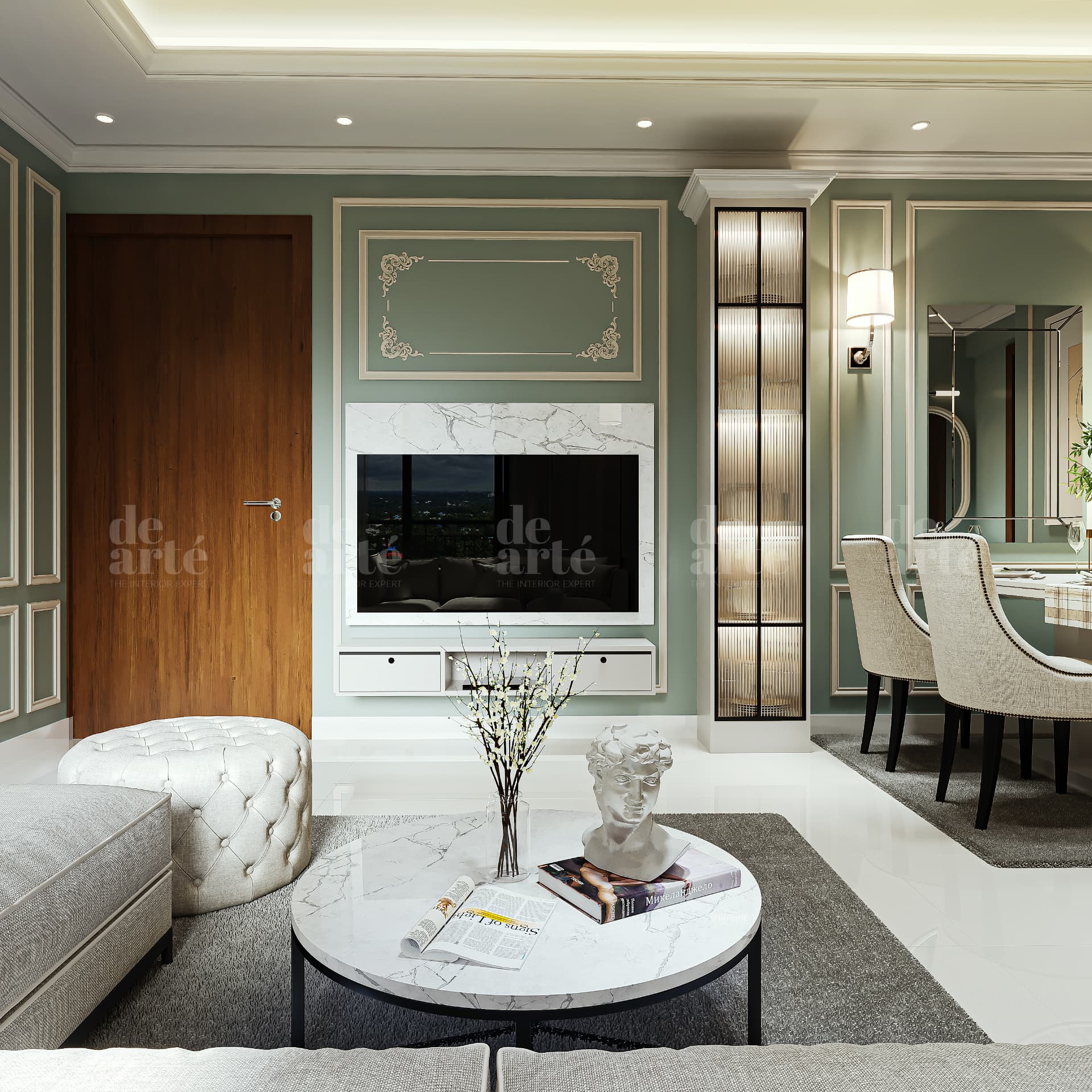 Nanda project in Trivandrum — television wall and lounge seating