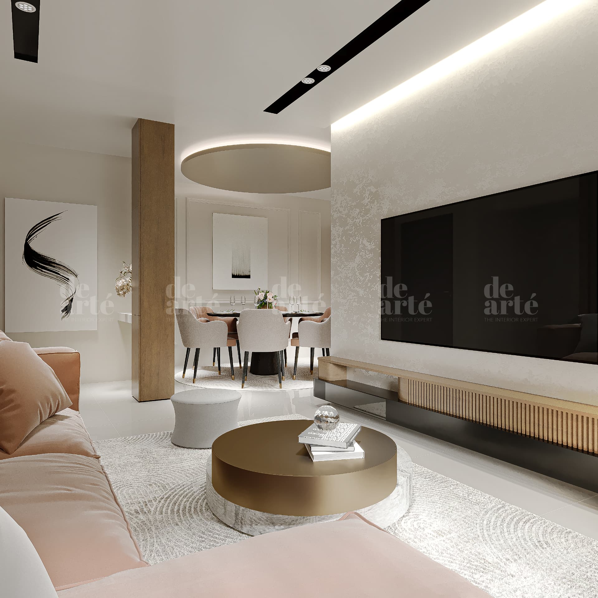 Mr. Hareesh project in Trivandrum — open living and dining area